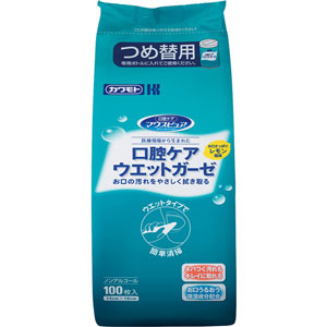 カワモト 口腔ケアウエットガーゼ つめ替用 100枚入×12個 同梱不可