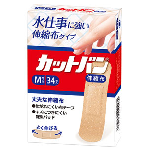 カットバン 伸縮布 Mサイズ 34枚入