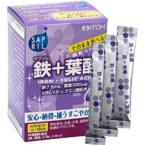 井藤漢方 サプリル 鉄 + 葉酸 サプリ 約30日分(30袋)