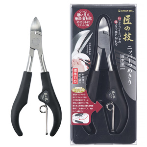 匠の技 長持ちスプリング付き ステンレス製ニッパーつめきり G-1001