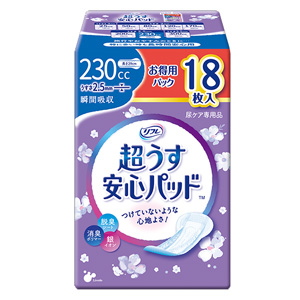 リフレ 超うす安心パッド 230cc お得用パック 18枚入