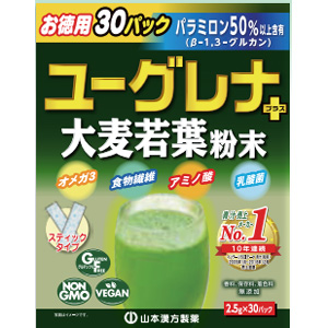 山本漢方 ユーグレナプラス大麦若葉粉末 2.5g×30包