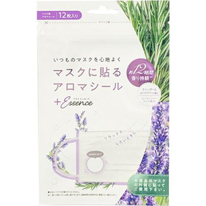 マスクに貼るアロマシール プラスエッセンス ラベンダー＆ローズマリーの香り 12枚入