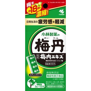 小林製薬の梅丹梅肉エキス 3g×12袋【機能性表示食品】