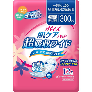 ポイズ 肌ケアパッド 多量モレに安心用(超吸収ワイド) 300cc 12枚入