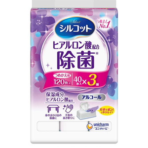 シルコット ヒアルロン酸配合 除菌 詰替 40枚入×3個