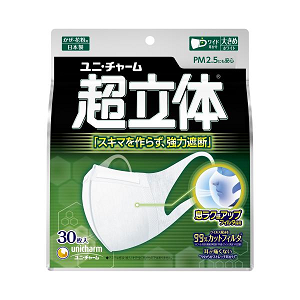 ユニチャ－ム 超立体マスク (花粉 かぜ用) 強力遮断 大きめ 30枚入 1個