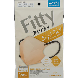 フィッティ スタイルフィットプラス立体 ハニーベージュ×ブラック ふつう 7枚入