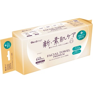 グディナ 新素肌ケア フェイシャルタオル プレミアム 60枚